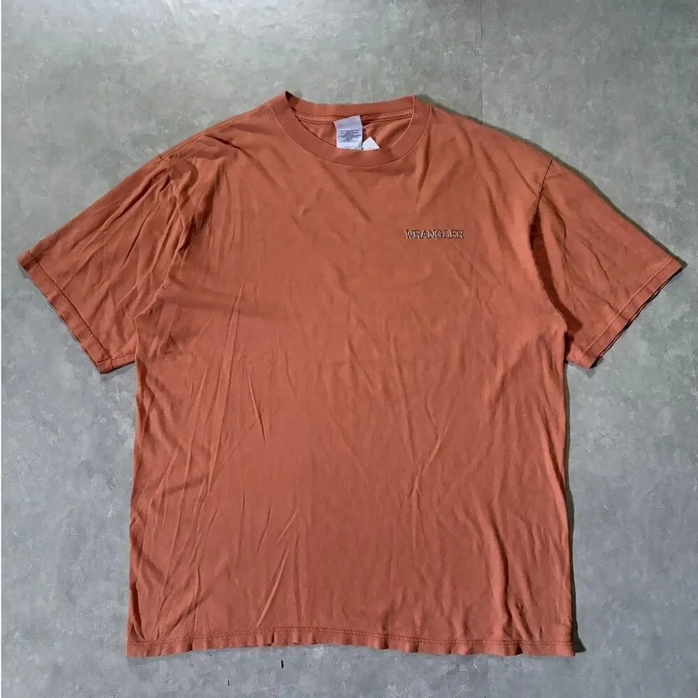 90s Vintage Wrangler Bull Riding Orange T Shirt -XL
